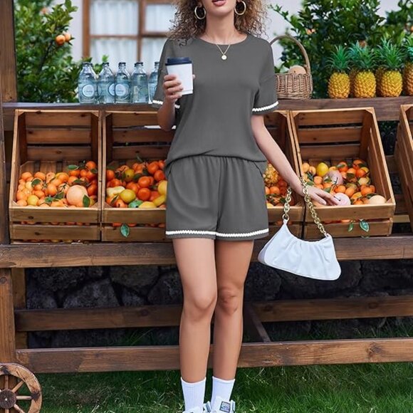 Pajama for Women Sets 2 Piece Ribbed Knit Lounge Sets